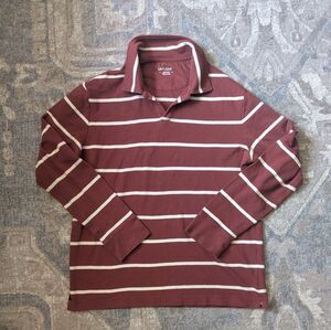 UNTUCKit Long Sleeve Polo Shirt Mens M Striped 100% Cotton Top